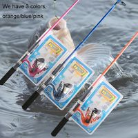 Moulinet de canne à pêche en fibre de verre de 1.8m pour enfants débutants leurre de basse d'eau douce pêche en rivière matériel de poignée Eva