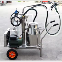 Machine à traire industrielle portable de haute qualité pour vaches, chèvres et moutons, machine à lait à double baril à vide pour agriculteurs