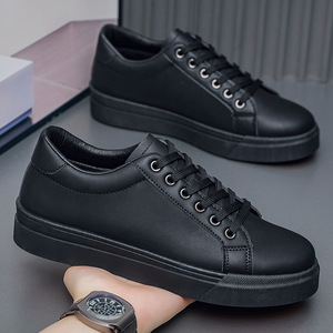 Scarpe Casual da Skate per Uomo, Minimaliste, Monocolore, Impermeabili, in Pelle, Comode e Resistenti all'Usura, con Suola Spessa, Sportive - Product Image 2