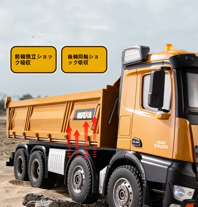 Huina1536合金大型ダンプトラック1/14スケール12ChMetal大型8輪