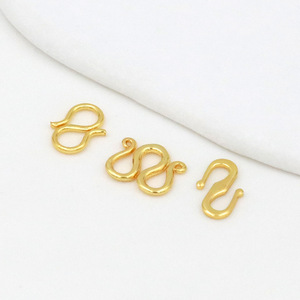 18K gold-plated <b>copper</b> seed-shaped buckle, S-shaped, W-shaped, M-shaped DIY necklace accessory, <b>bracelet</b>/ankle connector, - Product Image 2