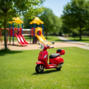 Scooter à 3 roues Vespa Rouge 6V 30W Moteur 2-3 Km/h Fabriqué en Italie Jouet électrique pour enfants 3-6 ans - Product Image 2