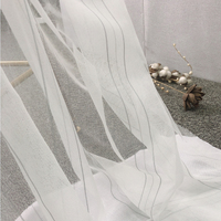 Tissu de rideau transparent teint en fil uni de style européen 100% polyester