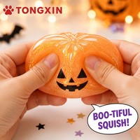 Squishy Halloween en forme de boulette, boîte mystère, jouet anti-stress à rebond lent, avec paillettes, vente en gros TONGXIN