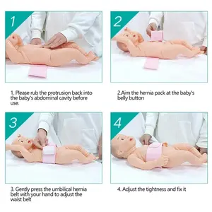 2 Buah Sabuk Terapi <span class=keywords><strong>Hernia</strong></span> Umbilikalis Bersertifikat CE Inframerah Jauh Tas Bernapas Tali Katun Elastis Bayi Usia 0-1 Tahun - Product Image 4