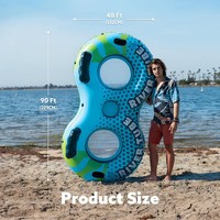 Chaise longue gonflable double personnalisée, flotteur gonflable robuste pour l'eau, flotteur gonflable pour piscine adulte
