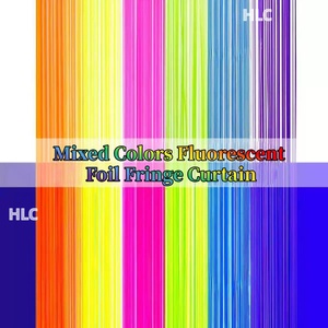 Neon Đảng lá rìa rèm cửa phát sáng trong bóng tối tinsel streamers Backdrop Photo Booth Prop huỳnh quang rìa tua rèm - Product Image 6