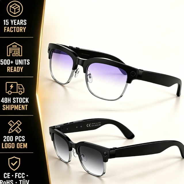 2026 Smart AI Glasses Wearable Headset Shooting Camera Audio Call Photo Recognition Voice Recording Translation