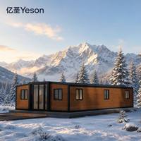 Maison modulaire extensible Yeson à haute efficacité énergétique, maison préfabriquée écologique à texture bois pour une vie hors réseau durable