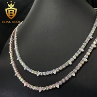 Collier Chaîne Tennis Hip Hop en Argent Sterling 925 avec Diamants Moissanite VVS Certifiés GRA 4MM