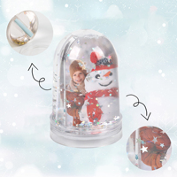 Noël bricolage liquide cadre Photo en plastique clair boule à neige flottant eau paillettes cadre Photo