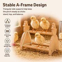 JQ Jouet de jeu d'extérieur pour poulets, perchoir en bambou et bois avec 3 barres de perchoir pour poussins et petits oiseaux