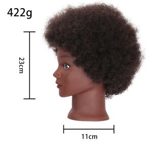 Tête à Coiffer Professionnelle <span class=keywords><strong>Cheveux</strong></span> Humains, Tête d'Apprentissage de Coiffure <span class=keywords><strong>Afro</strong></span> avec <span class=keywords><strong>Cheveux</strong></span> Naturels - Product Image 4