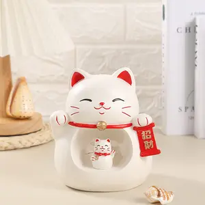 Gatto di lusso decorazioni per la luce notturna soggiorno ornamenti da tavolo amiche regali di compleanno decorazione artigianato in resina gatto fortunato