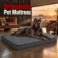 Coussin orthopédique rectangulaire indestructible pour chien et chat, rembourré en éponge, apaisant, résistant aux morsures, amovible et lavable, taille moyenne