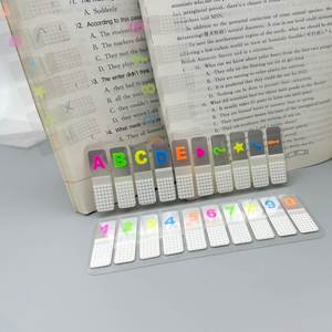 10 Color Number <b>Sticker</b> Letter Symbol Index <b>Sticker</b> Transparent Thin Sticky Note Fluorescent Reading Mark <b>Sticker</b> Now - Product Image 5