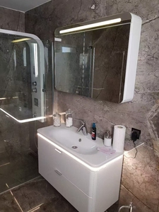 Vente chaude <span class=keywords><strong>Normandie</strong></span> Gris Marbre Grande Dalle Pierre Naturelle Hôtel Décor Poli - Product Image 6