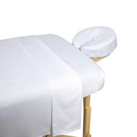 Ensemble de draps de massage en polyester brossé doux pour spa, drap-housse, drap plat, housse de repose-tête, logo personnalisé