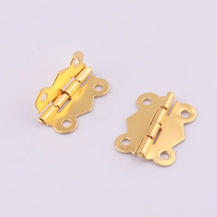 gold color small metal wooden box butt hinge for jewelry box accessories