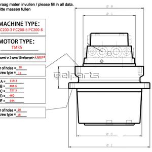 มอเตอร์ขับเคลื่อน GM35VL เดินทางสำหรับ Komatsu เครื่องขุด PC200-6 PC200-5 PC200-3 PC200-8 PC200-7 - Product Image 2