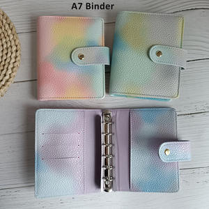 Tendances Enfants Cadeau Portable 6 Anneaux A5 A6 Mini PU Cuir Économies Défi Budget Binder A7 Saffiano Cash Wallet <span class=keywords><strong>Avec</strong></span> Porte-Monnaie - Product Image 2