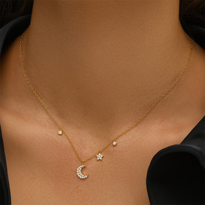 Collar de Mujer CANNER Chapado en Oro de 18K con Plata de Ley 925, Estrella, Luna, Diamante y Circonita Cúbica - Product Image 4
