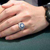 Bague élégante à motif rétro en argent sterling 925 personnalisable, zircon de qualité 5A, bague noble de haute qualité pour homme