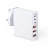 Chargeur mural rapide magnétique multi-ports HNT Wholesale 100W PD20W & QC3.0, 3A+3C ports, pour iPhone et tablette, avec prise EU/UK/US/AU/JP