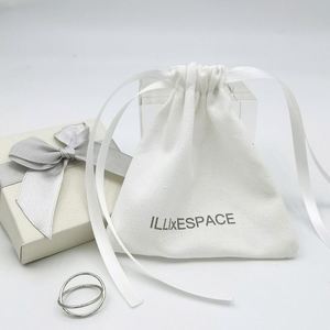 Custom Logo Recyclable Gift Craft <b>Pouch</b> Cotton Canvas <b>Drawstring</b> Bag - Product Image 6