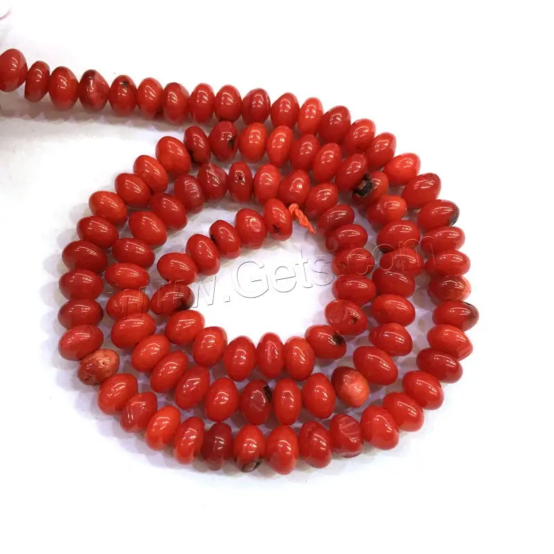 flat round dyed mixed natural coral beads synthetic red color 1440859