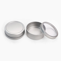 Aimant de réfrigérateur personnalisé bocal en métal couvercle transparent boîte de conserve pour épices boîte ronde transparente pour fenêtre couvercle fond magnétique boîte de conserve