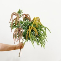 Tanaman Hijau Buatan, Buah Wisteria, Rumput Sage, Bunga Poplar Karet Lunak, Barang Dekoratif, Dekorasi Lunak Kreatif