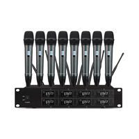 Système de microphone sans fil professionnel UHF 2/4/8 canaux pour karaoké et conférence, avec micro col de cygne sans fil