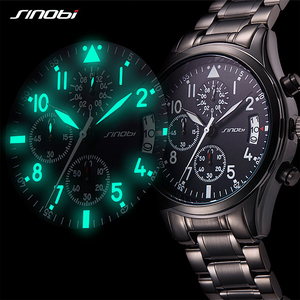 Reloj de pulsera de cuarzo para hombre, esfera multifunción, correa de acero inoxidable, resistente al agua, cronógrafo luminoso - Product Image 4