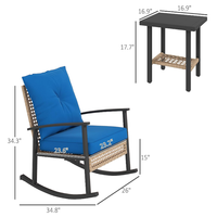 Ensemble de chaises de bistrot modernes en rotin et osier pour patio, véranda, jardin et balcon