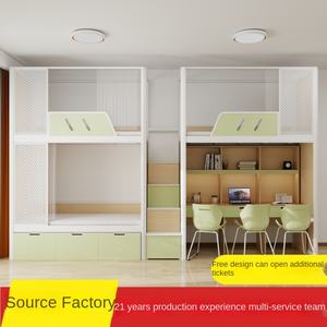 Lits superposés modernes en métal pour dortoir scolaire et appartement avec espace de stockage - Product Image 2