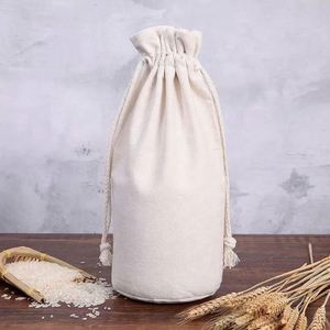Wholesale Custom Print Eco Friendly <b>Recycled</b> Plain Printed Big Cotton Canvas Pouch Drawstrings Dust <b>Bags</b> With Rope Logo - Product Image 5