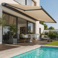 Auvent de luxe automatique électrique pare-soleil et anti-pluie avec contrôle à distance via application Zigbee WiFi pour terrasse ouverte sur toit