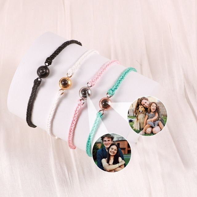 Photo Projection Charm Bracelet Personalized Picture Projection Beaded Bracelets Handmade Minimalism Photo Jewelry