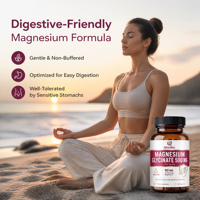 Qbioflex Factory Direct Oem Magnesium Glycinate 500mg 60 Capsules pour le sommeil, le soutien immunitaire, complément alimentaire