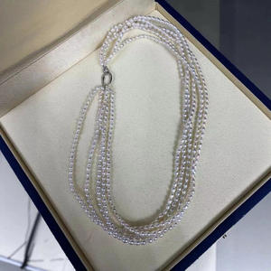 Collier élégant et polyvalent en petites perles avec fermoir OT, collier multi-rangs enroulé autour de la clavicule, accessoire de mode pour robe - Product Image 2