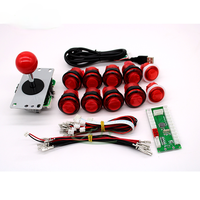 Kit de joystick d'arcade DIY avec encodeur USB à délai nul, joystick 8 directions et bouton poussoir éclairé au chrome pour jeux PC, pièces métalliques