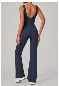 Combinaison de yoga une pièce 2026, nouvelle, effet push-up, pantalon évasé, taille haute, dos nu, sexy, décontractée, combinaison et body - Product Image 6