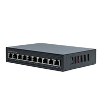 Switch Jaringan PoE Standar IEEE802.3af/at 10 Port 100Mbps Fast Ethernet RJ45 LAN Hub OEM ODM Negosiasi Otomatis Perangkat Berkabel