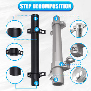 Soporte de asta de bandera de montaje de antena de gran oferta para <span class=keywords><strong>Jeep</strong></span> <span class=keywords><strong>Wrangler</strong></span> Jk Jl soporte de luz de látigo de aluminio de estilo de diseño todoterreno - Product Image 4