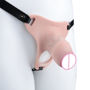 FRRK Silicone Hollow Dildo Male Chastity Cage Device with <b>Elastic</b> <b>Belt</b> Lock <b>Belt</b> Penis Cock Cage Enlarger Extender Adult Sex Toy - Product Image 4