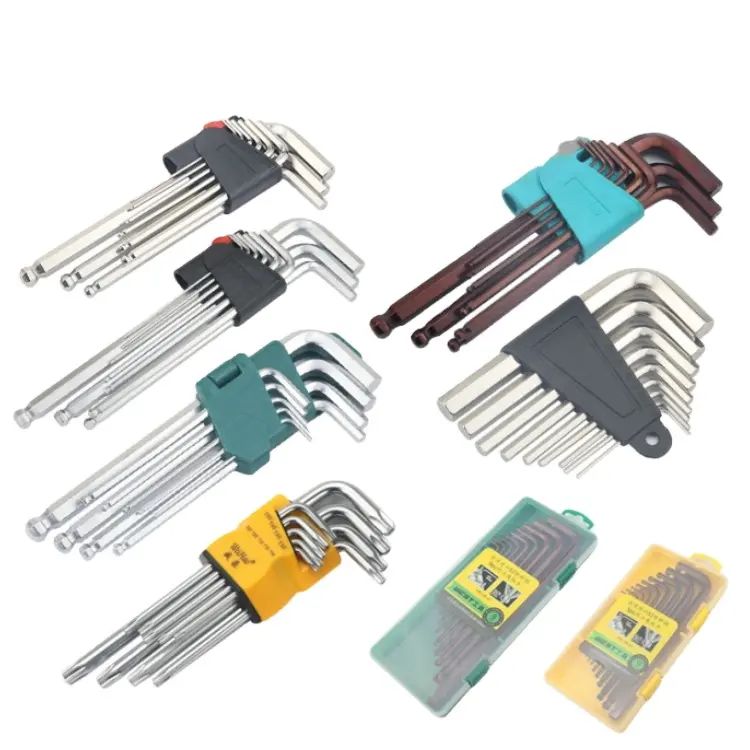 OEM ODM Customized Stainsteel Steel 9 Piece Plum Torx Wrench Set Torx Hex L Key For Furniture Screws Bolts