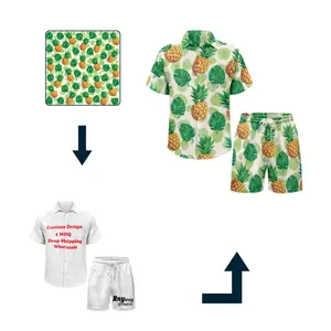Casual dos homens personalizados Two Piece Verão Short Set Outfits Track Suit Moda Primavera Verão Dropshipping Roupas Férias Beach Wear