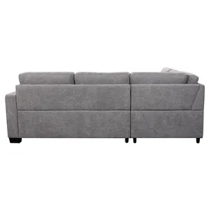 Morbido e confortevole divano convertibile Cum Bed fornitura diretta in fabbrica con Chaise Storage soggiorno divano letto personalizzato