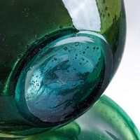 Plateau à chocolat et bol à fruits en verre vert décoratif Jossin avec un design de feuilles sculpturales pour la décoration d'hôtel et de maison